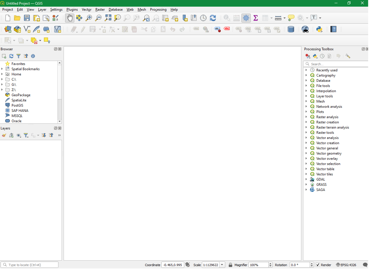 Screenshot of QGIS interface